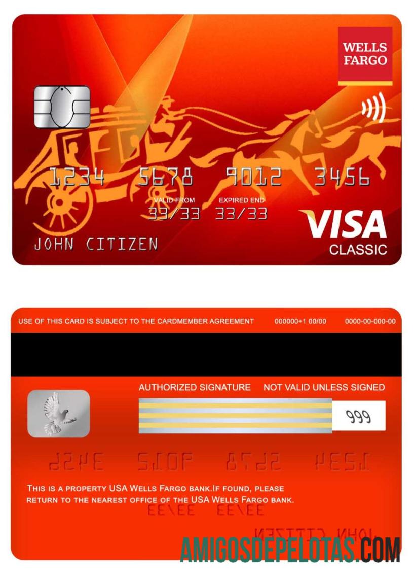 AS Wells Fargo bank visa classic kartu templat