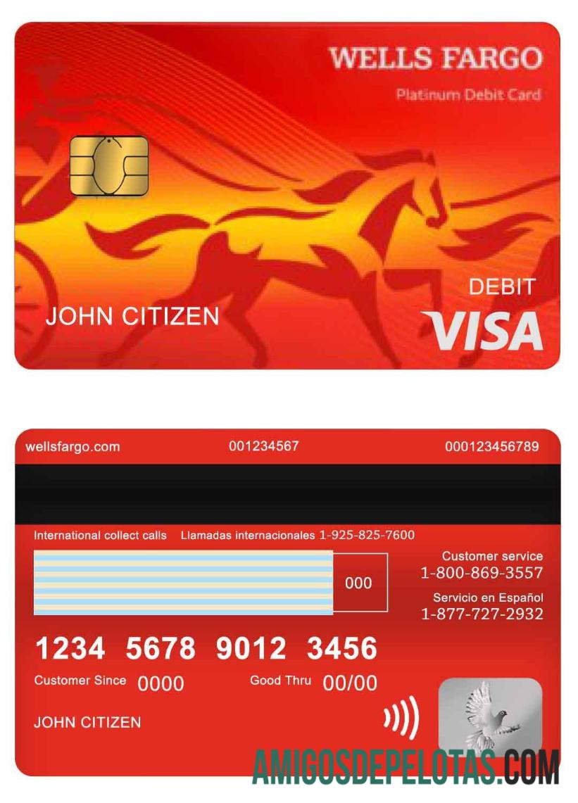 AS Wells Fargo bank visa Debit kartu versi 2 sampel