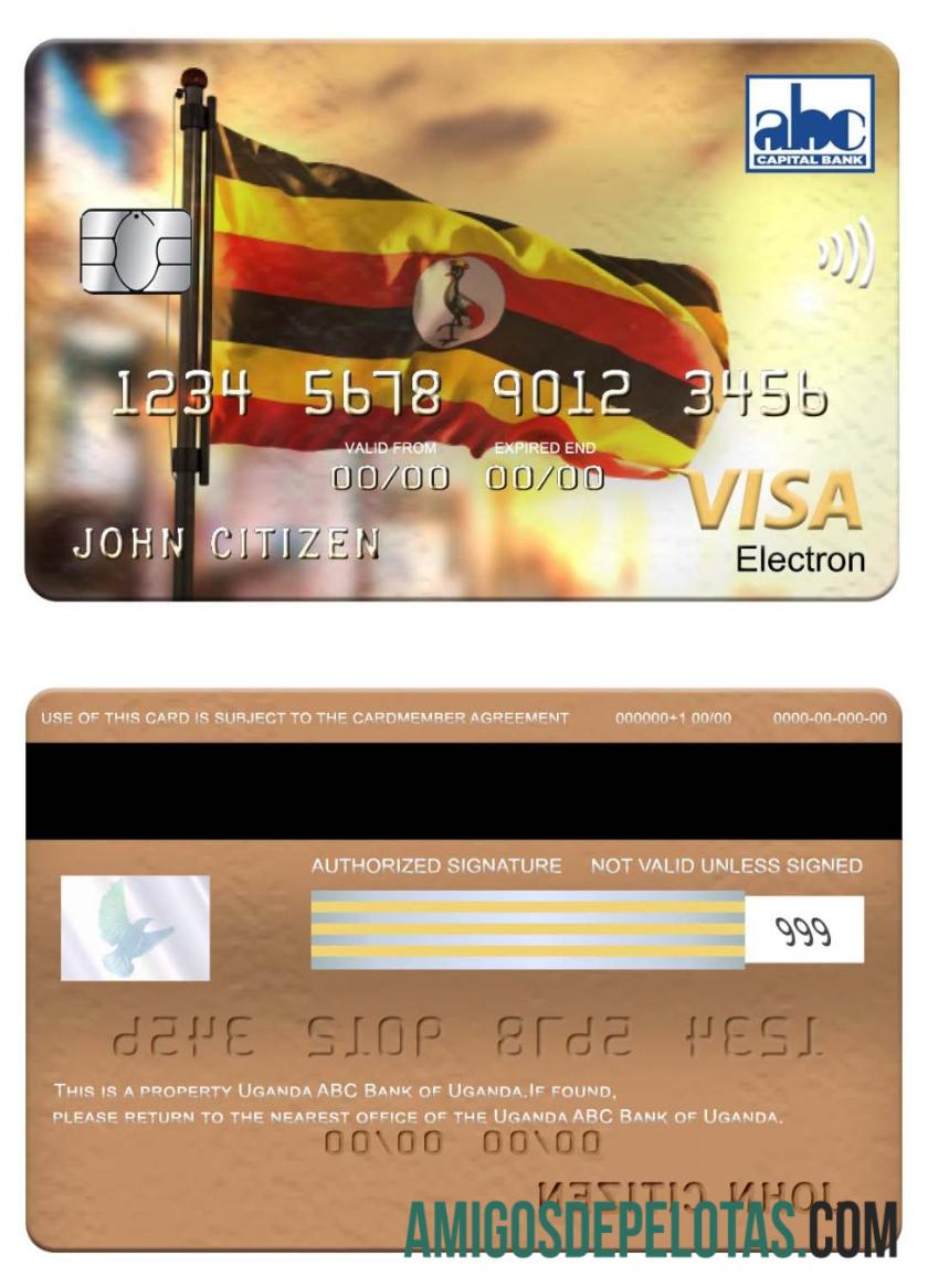Uganda ABC bank of Uganda visa electron desain