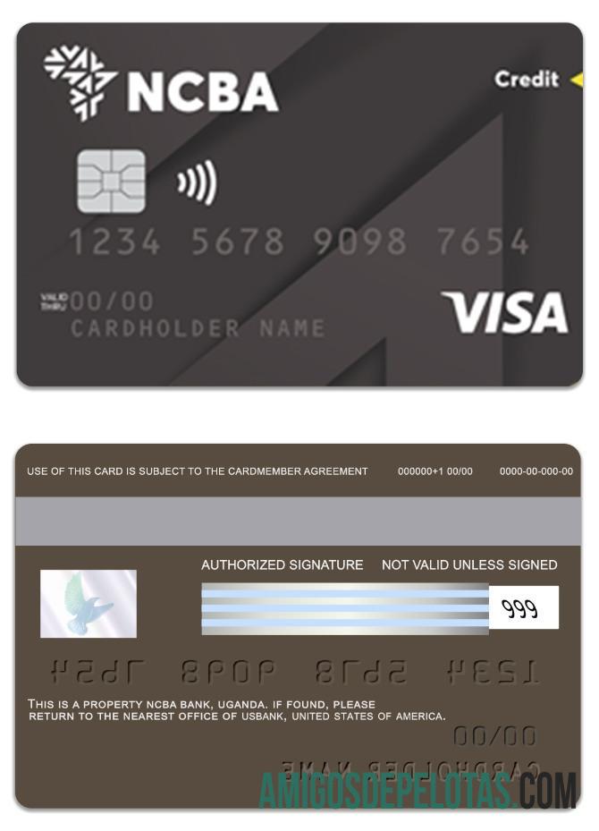 Uganda NCBA bank visa classic Kredit kartu templat