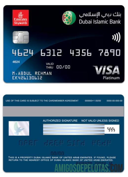 Uni Emirat Arab Dubai Islamic bank Emirates Skywards DIB Platinum sampel
