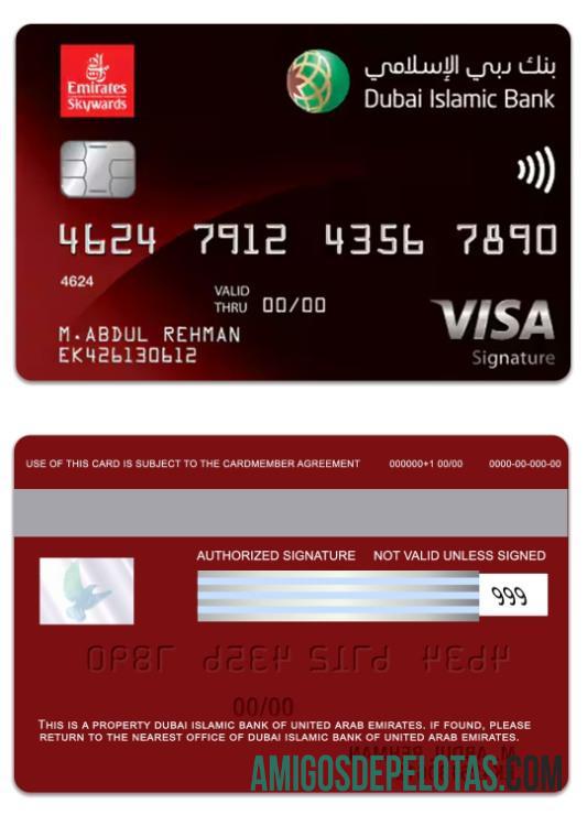 Uni Emirat Arab Dubai Islamic bank Emirates Skywards DIB Tanda Tangan templat