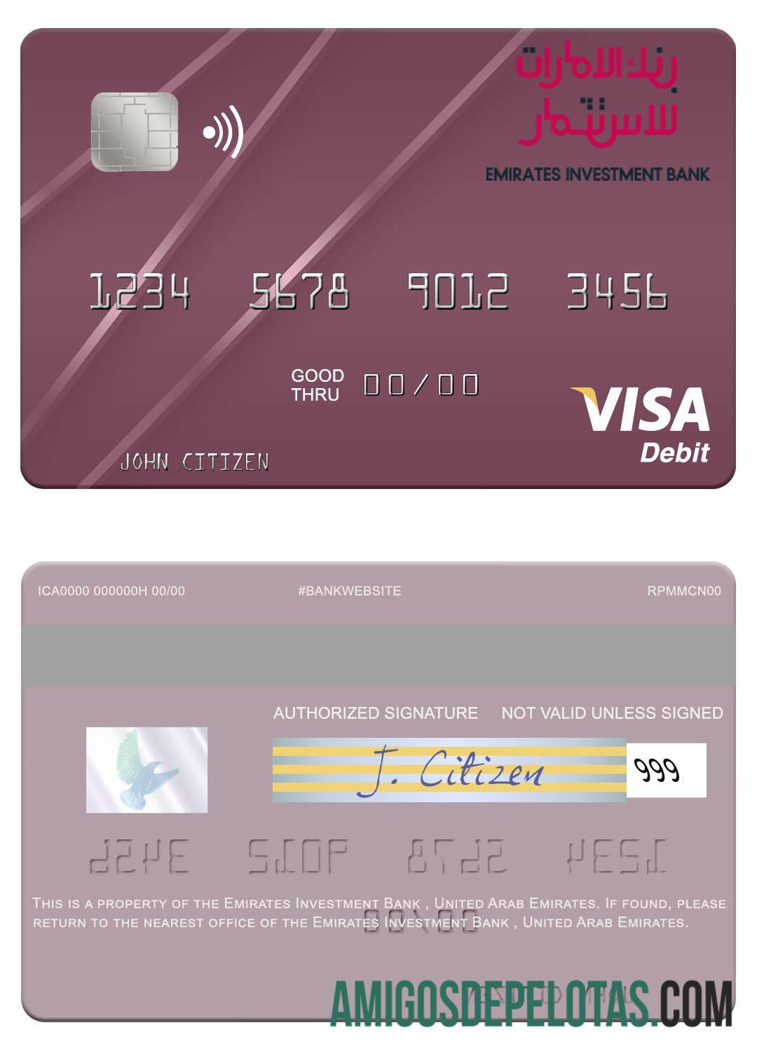 Uni Emirat Arab Emirates Investasi bank visa Debit kartu makering