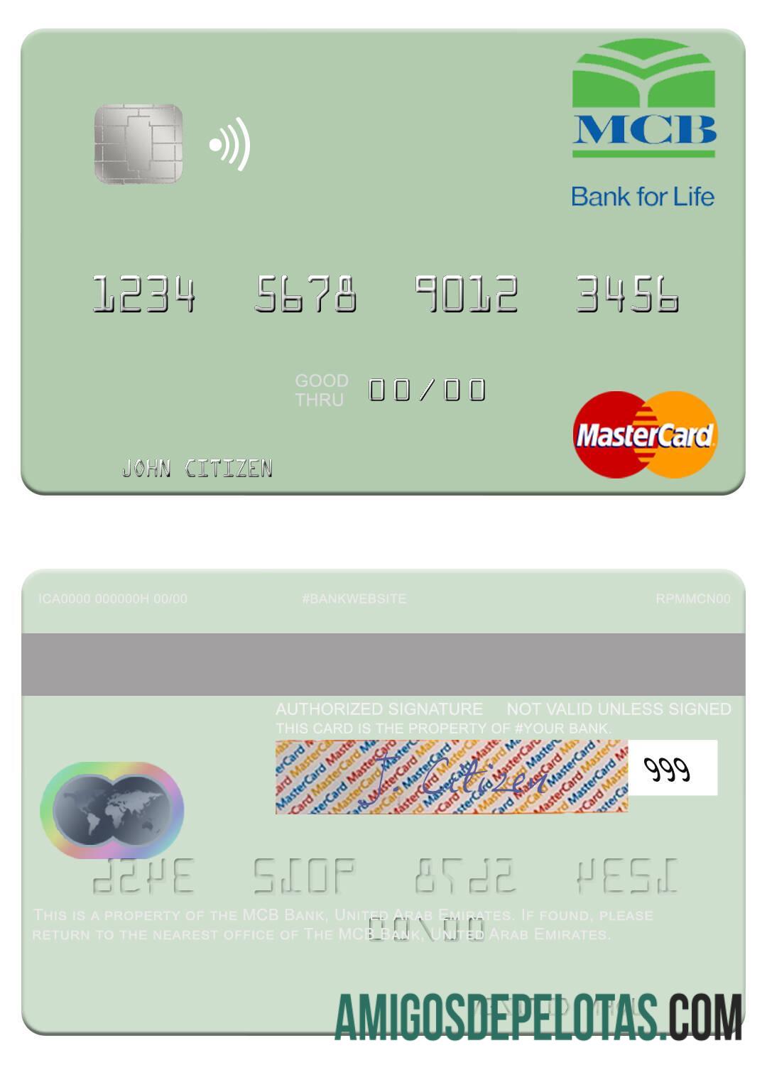 Uni Emirat Arab MCB bank mastercard pratinjau