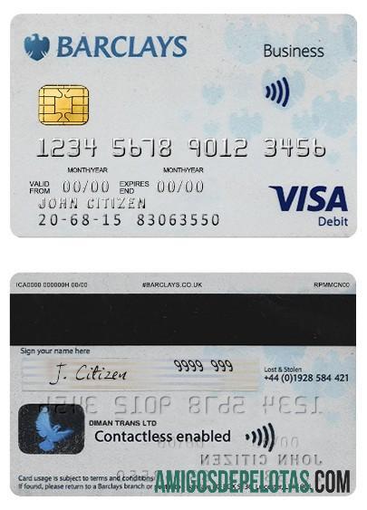 Inggris Raya Barclays PLC visa kartu desain
