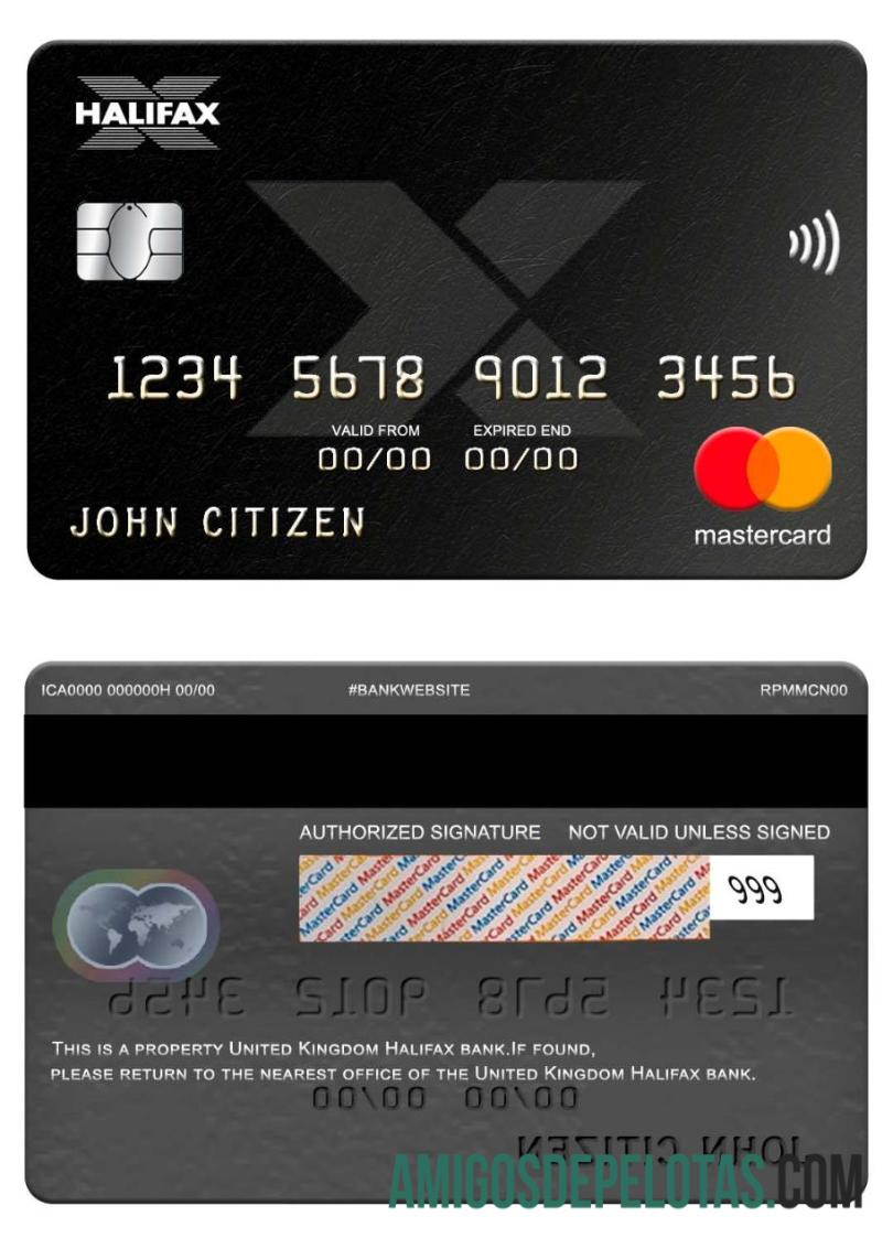 Inggris Raya Halifax bank mastercard desain