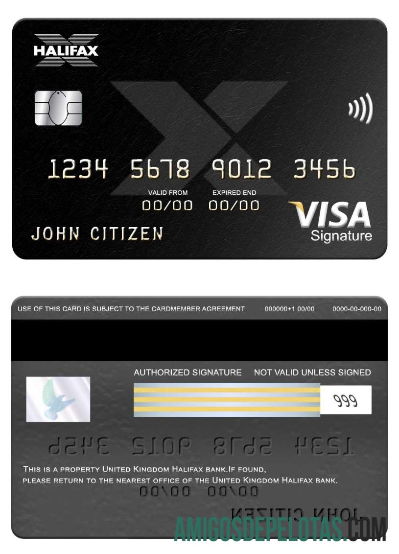 Inggris Raya Halifax bank visa Tanda Tangan kartu pratinjau
