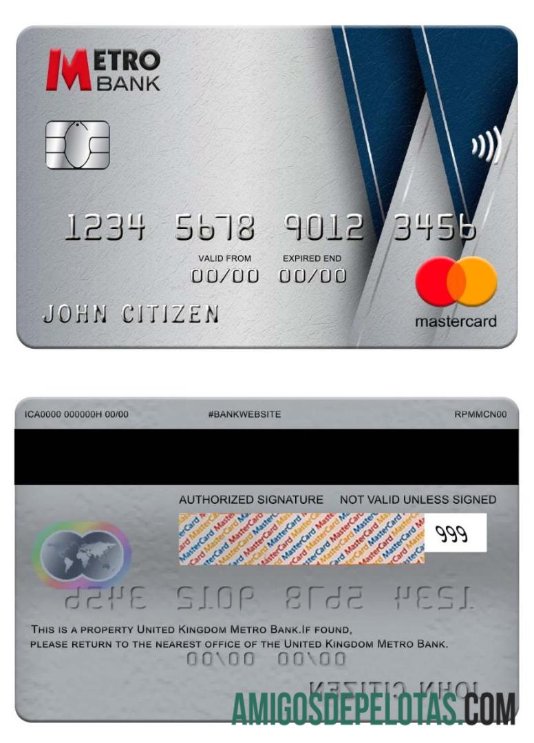 Inggris Raya Metro bank mastercard templat