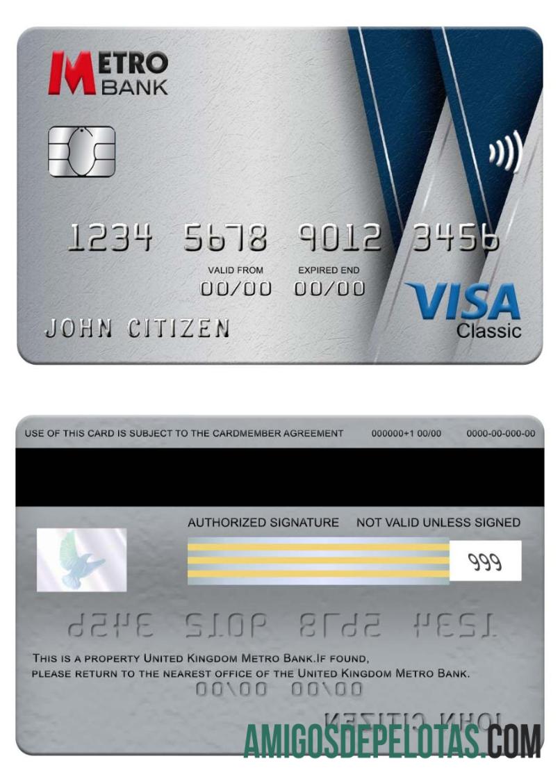 Inggris Raya Metro bank visa classic kartu pratinjau