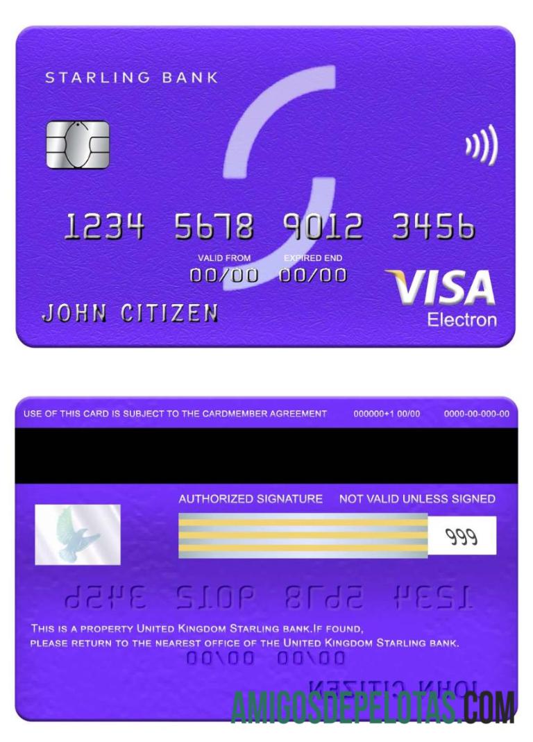 Inggris Raya Starling bank visa electron kartu pratinjau