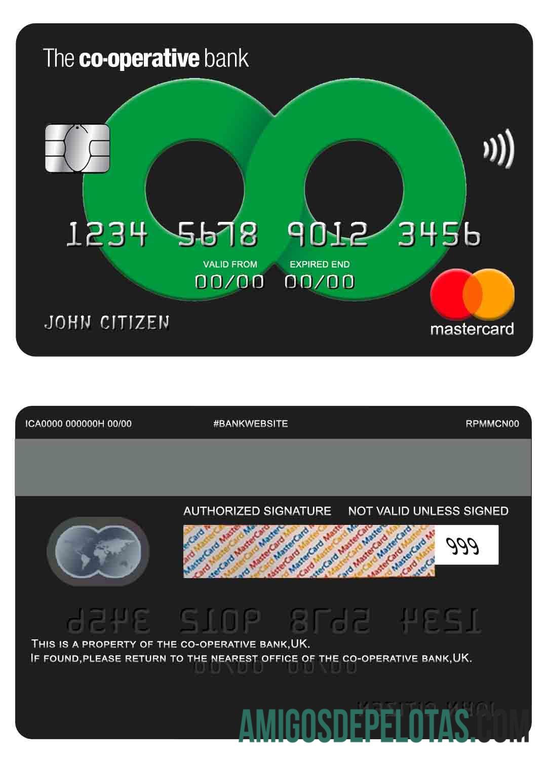 Inggris Raya The co operative bank mastercard sampel