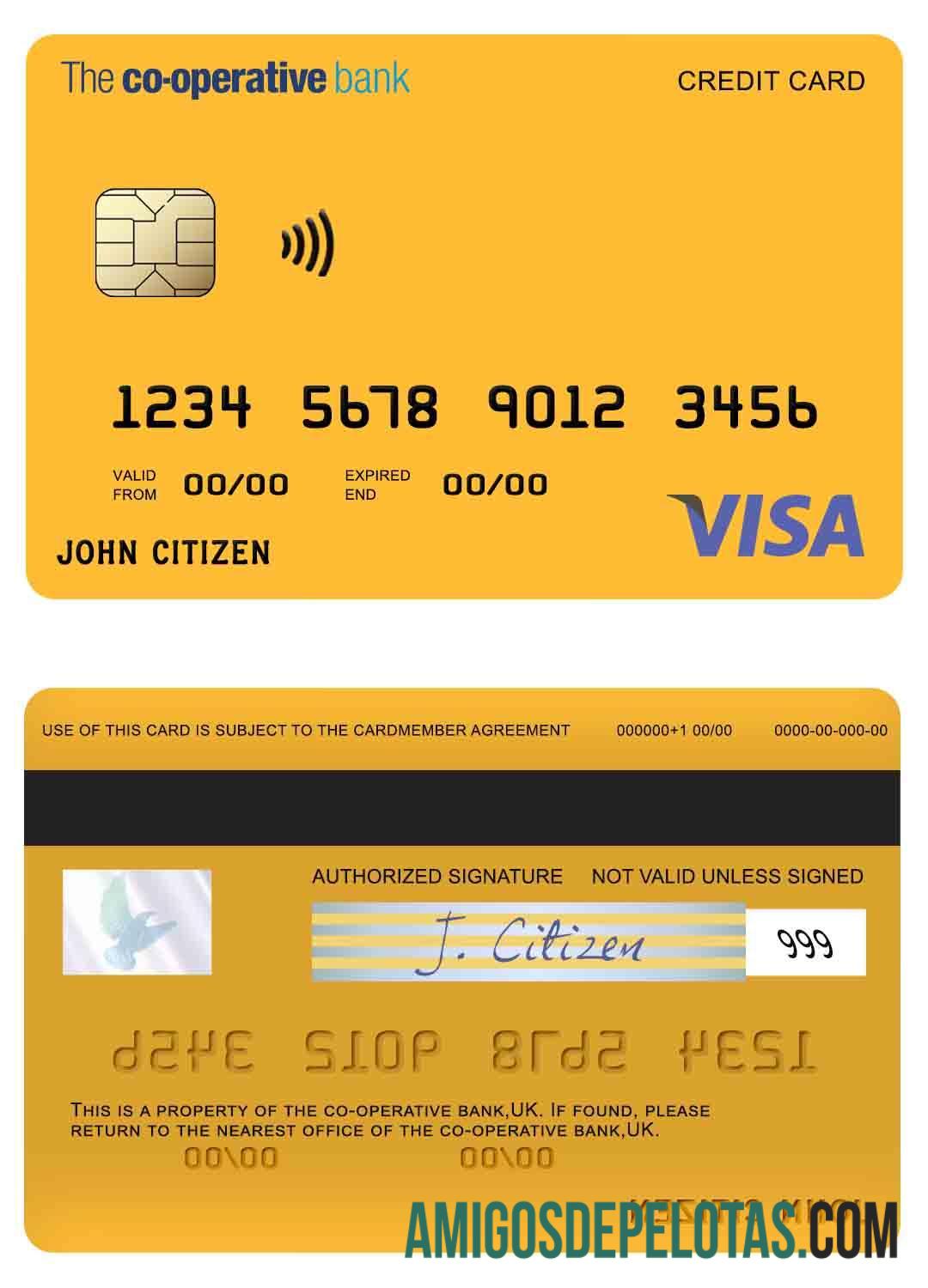 Inggris Raya The co operative bank visa kartu sampel