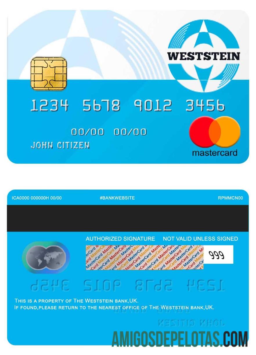 Inggris Raya Weststein bank mastercard templat