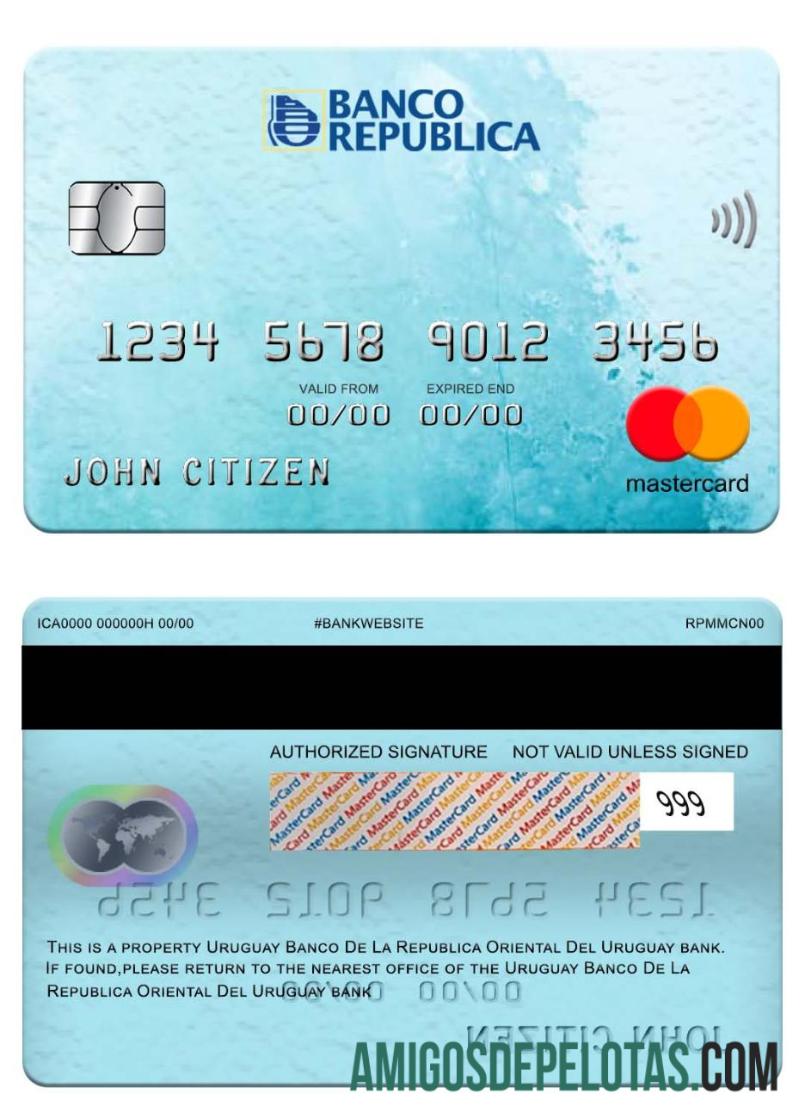 Uruguay Banco De La Republica Oriental Del Uruguay bank mastercard desain