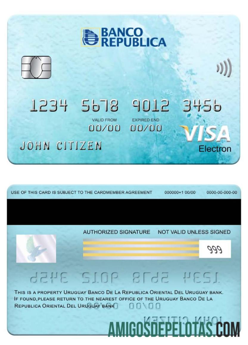 Uruguay Banco De La Republica Oriental Del Uruguay bank visa electron kartu pratinjau