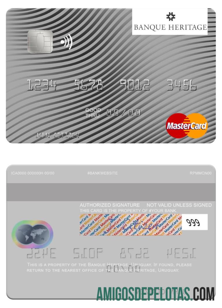 Uruguay Banque Heritage mastercard desain