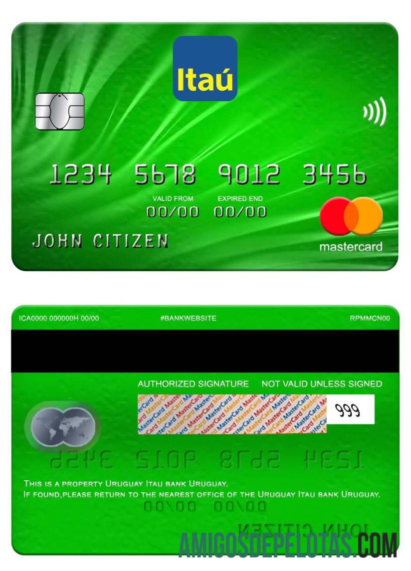 Uruguay Itau bank mastercard desain