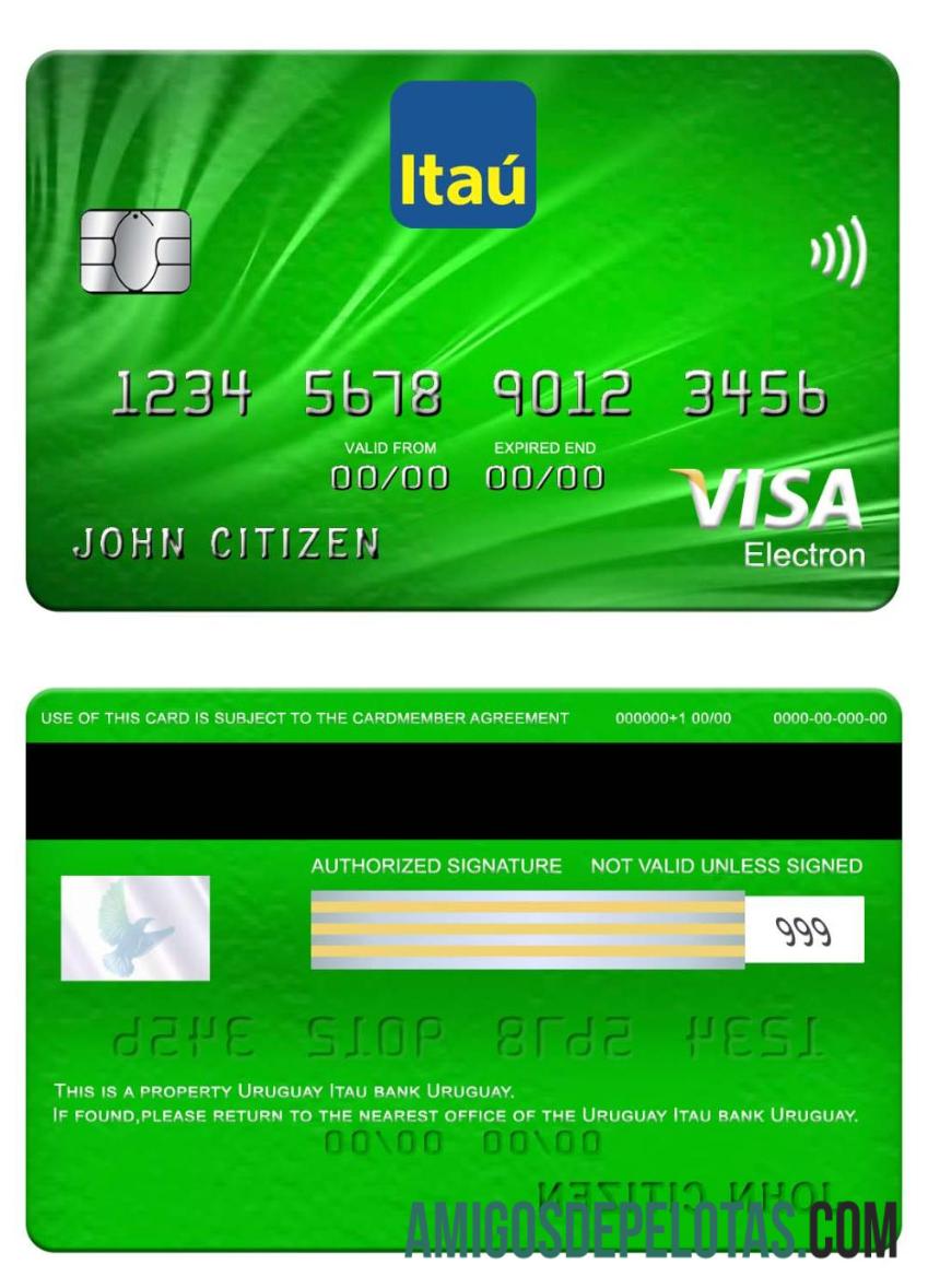 Uruguay Itau bank visa electron kartu makering
