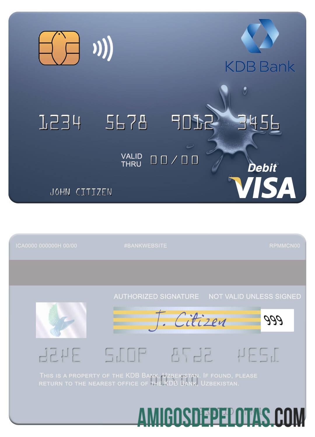 Uzbekistan KDB bank visa Debit kartu pratinjau
