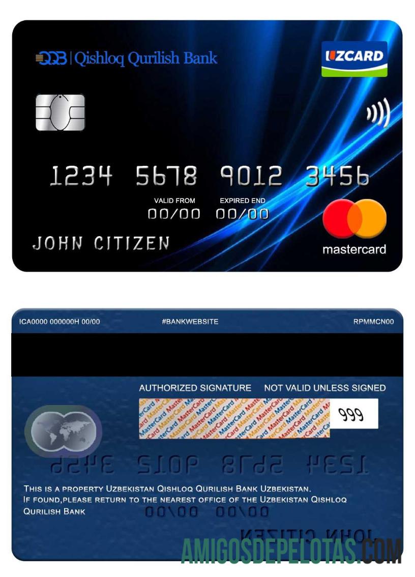 Uzbekistan Qishloq Qurilish bank mastercard desain