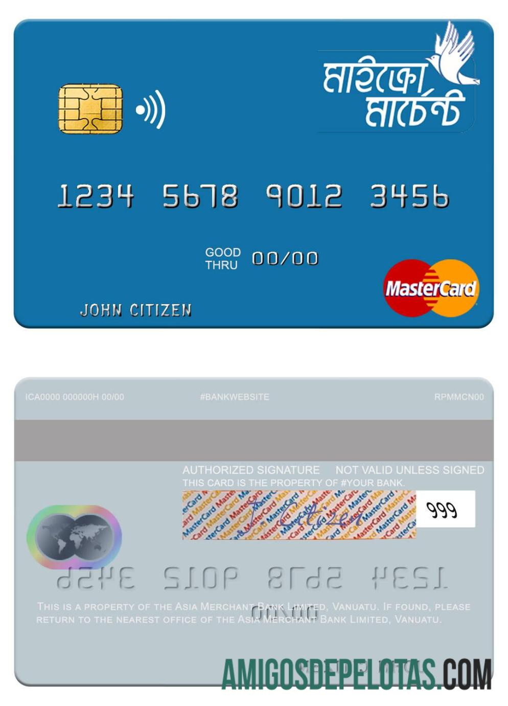 Vanuatu Asia Merchant bank Limited mastercard makering