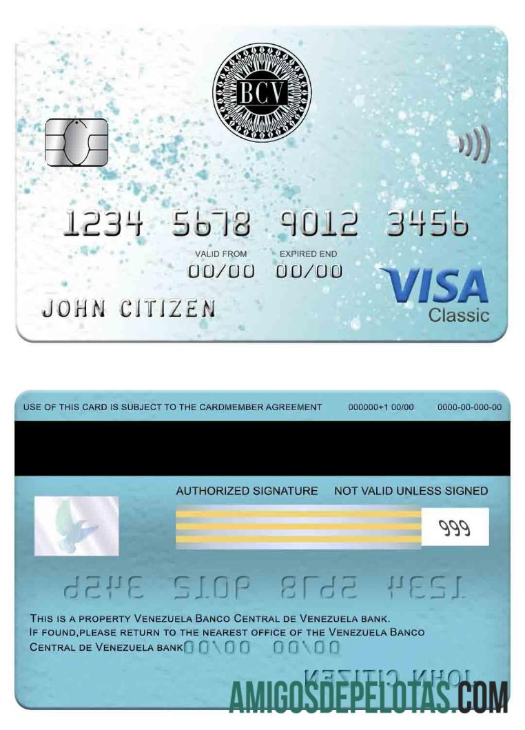 Venezuela Banco Central de Venezuela bank visa classic kartu pratinjau