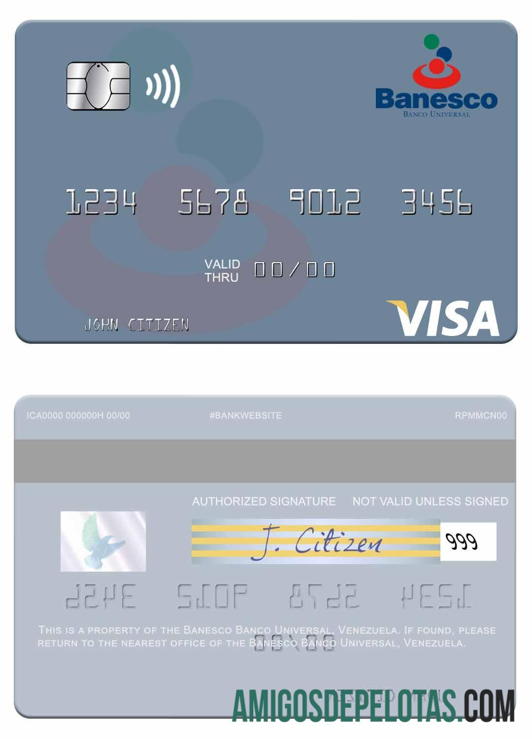 Venezuela Banesco Banco Universal visa kartu makering
