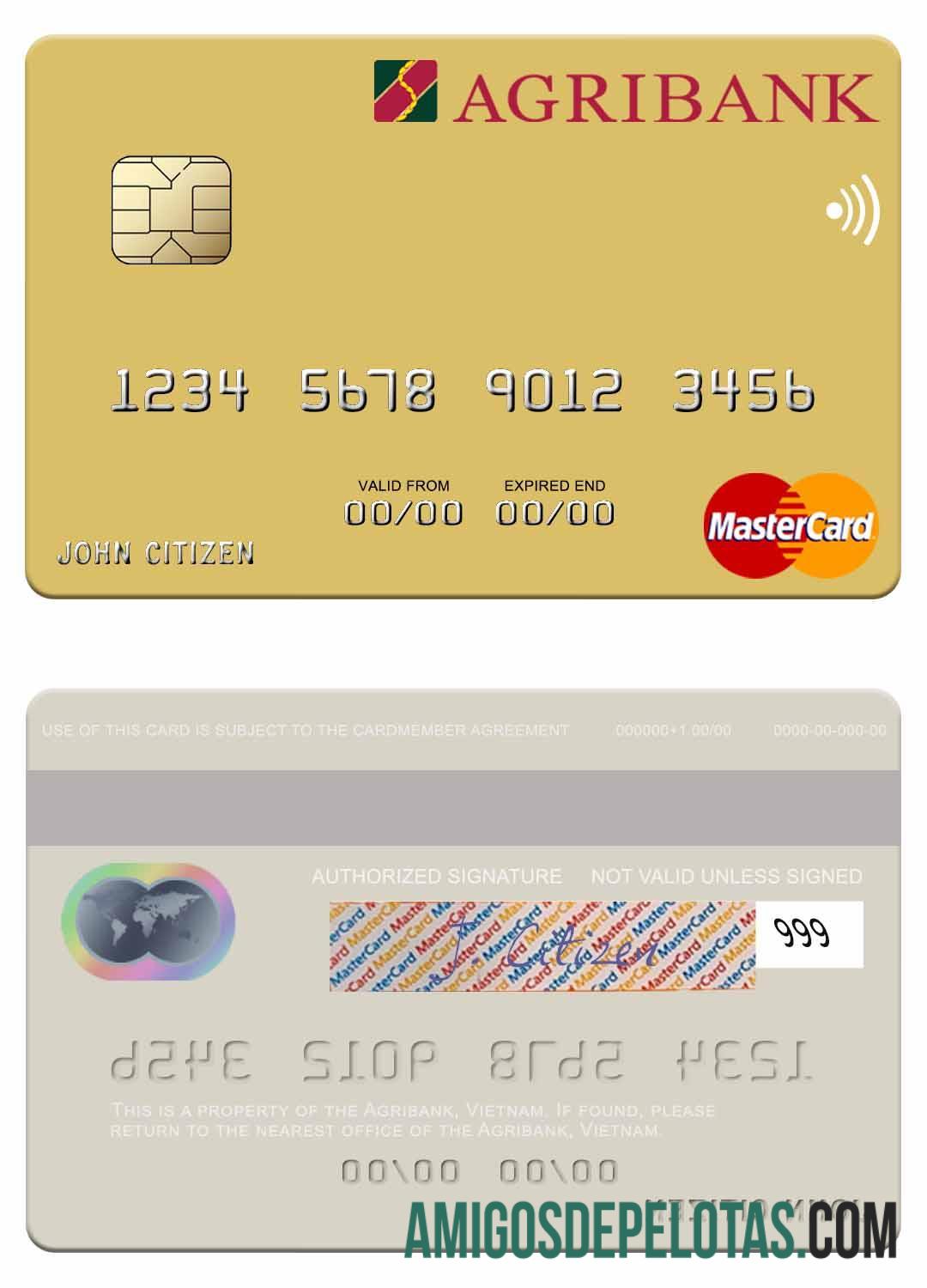 Vietnam Agribank mastercard templat