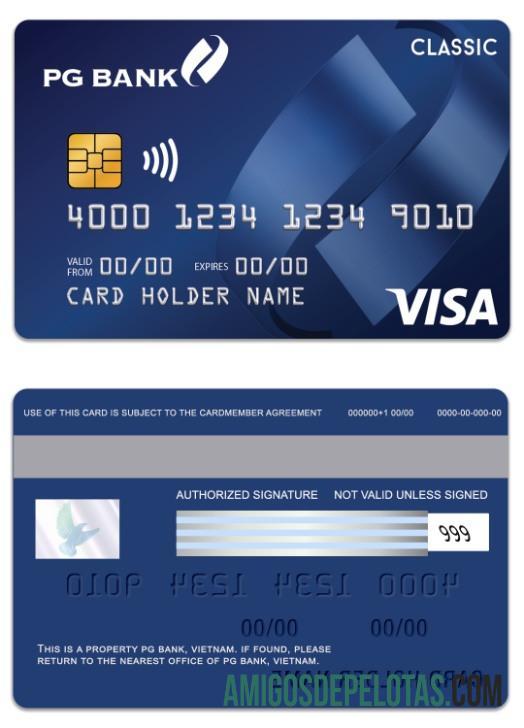Vietnam PG bank visa classic kartu desain