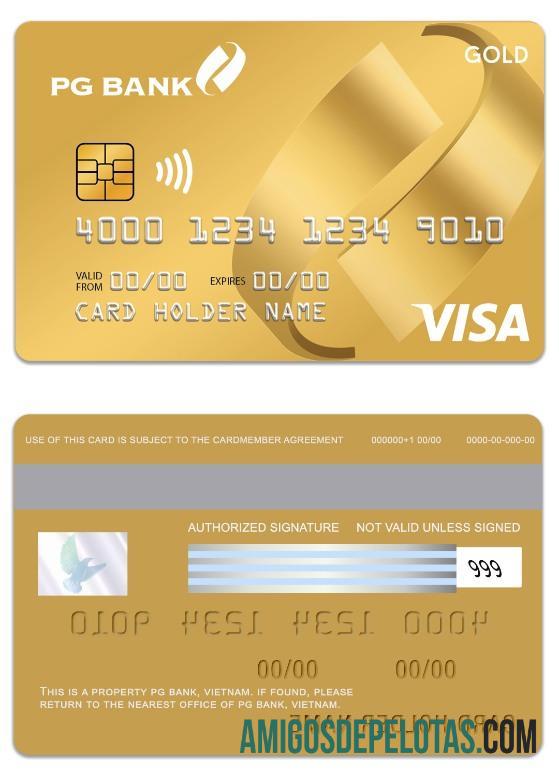 Vietnam PG bank visa Kredit gold kartu sampel