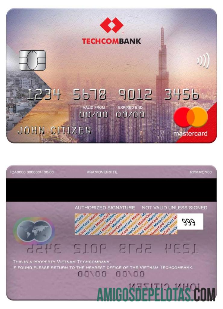 Vietnam Techcombank mastercard templat