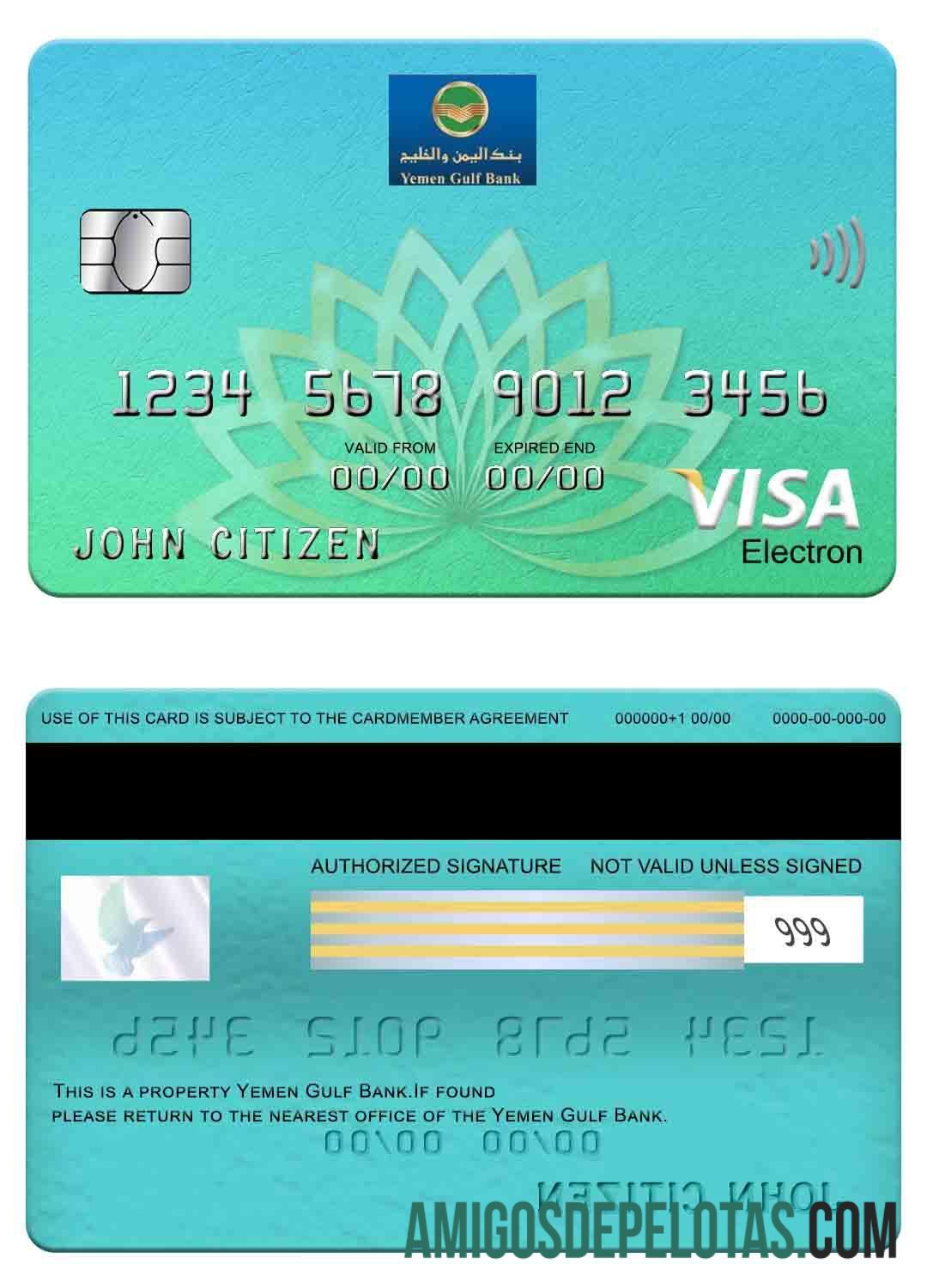 Yaman Gulf bank visa electron kartu pratinjau