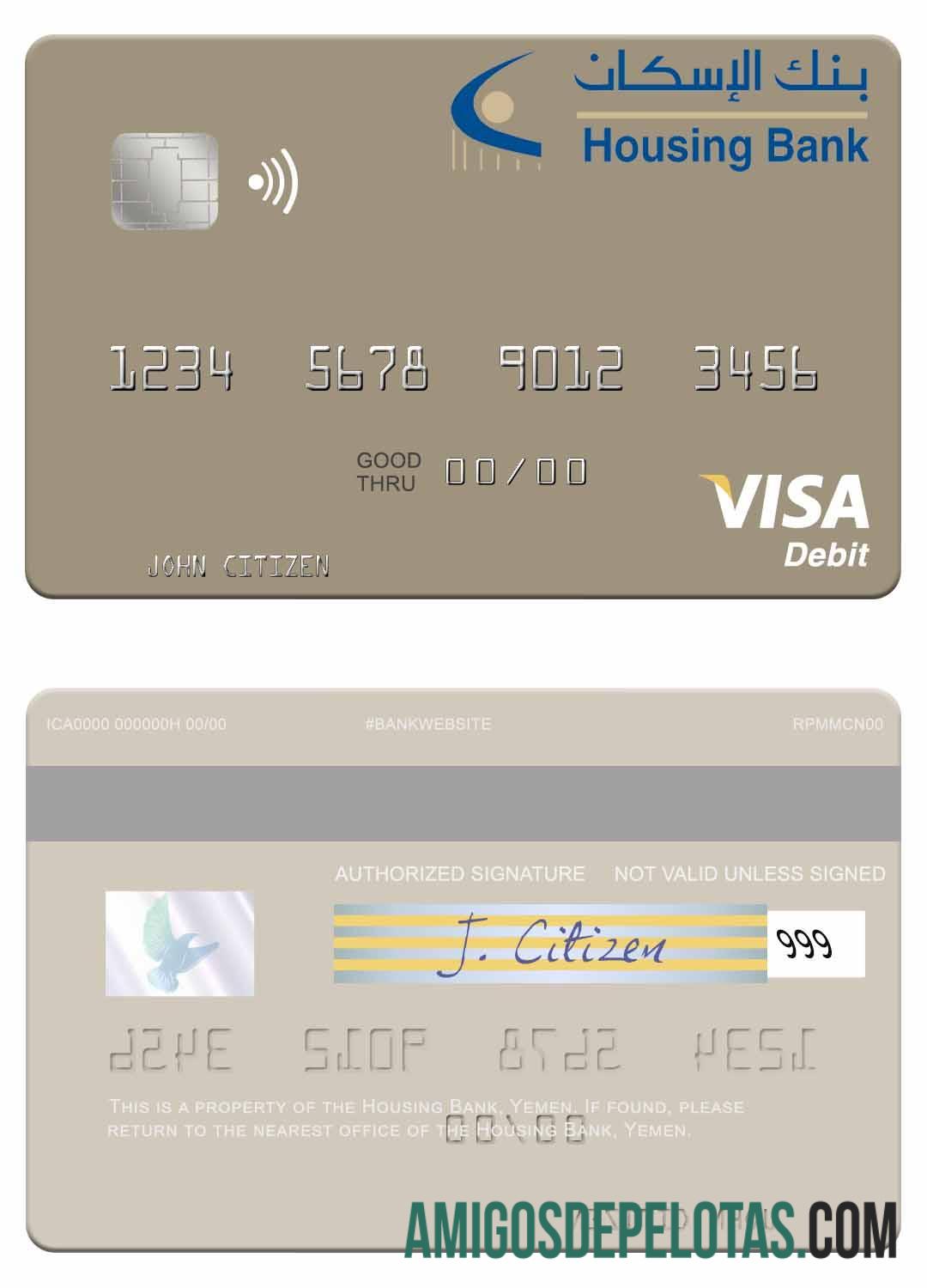 Yaman Housing bank visa Debit kartu makering
