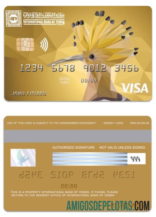 Yaman International bank of Yaman visa Kredit gold kartu makering