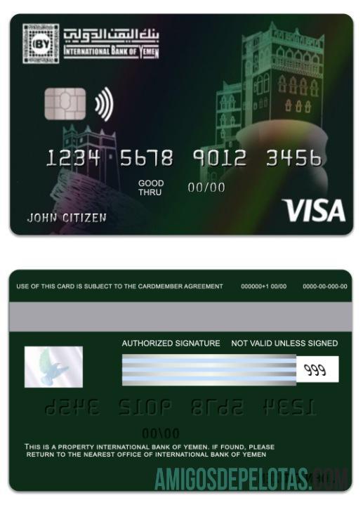Yaman International bank of Yaman visa electron kartu makering