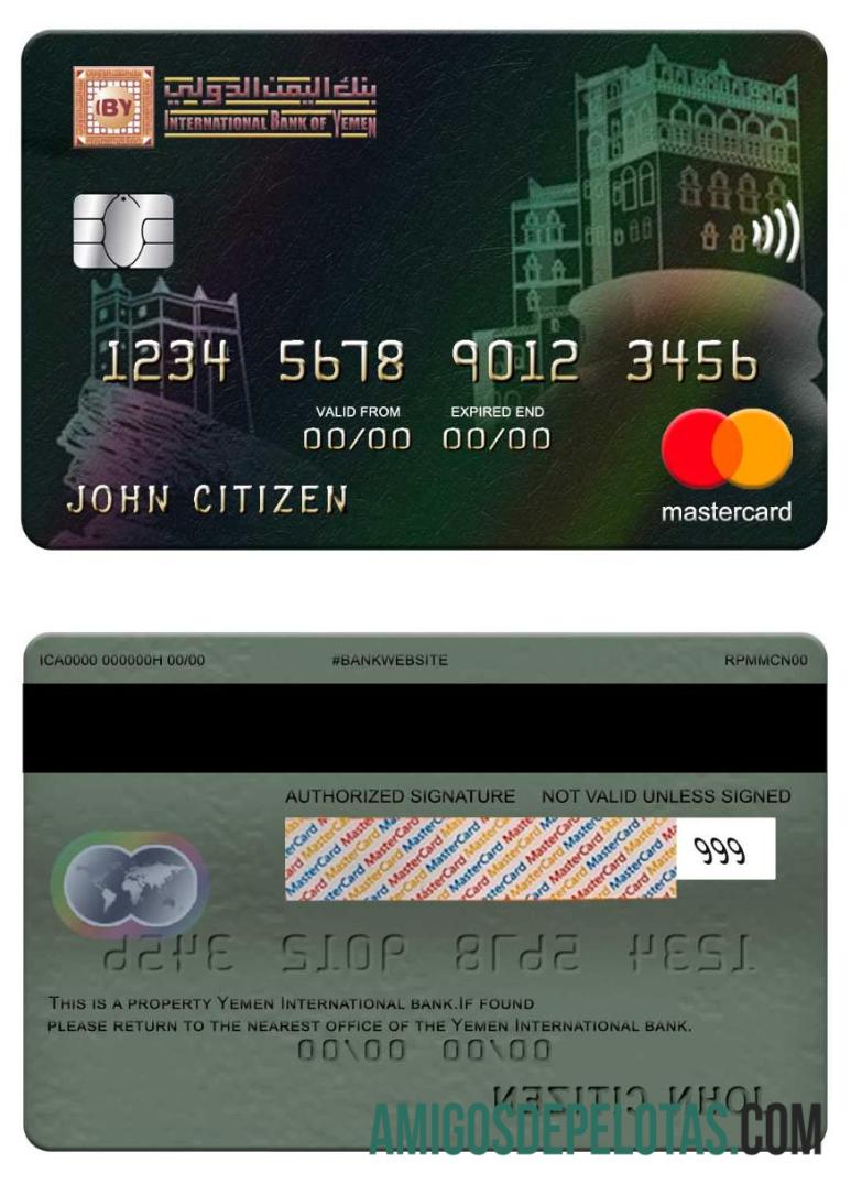 Yaman International bank mastercard templat