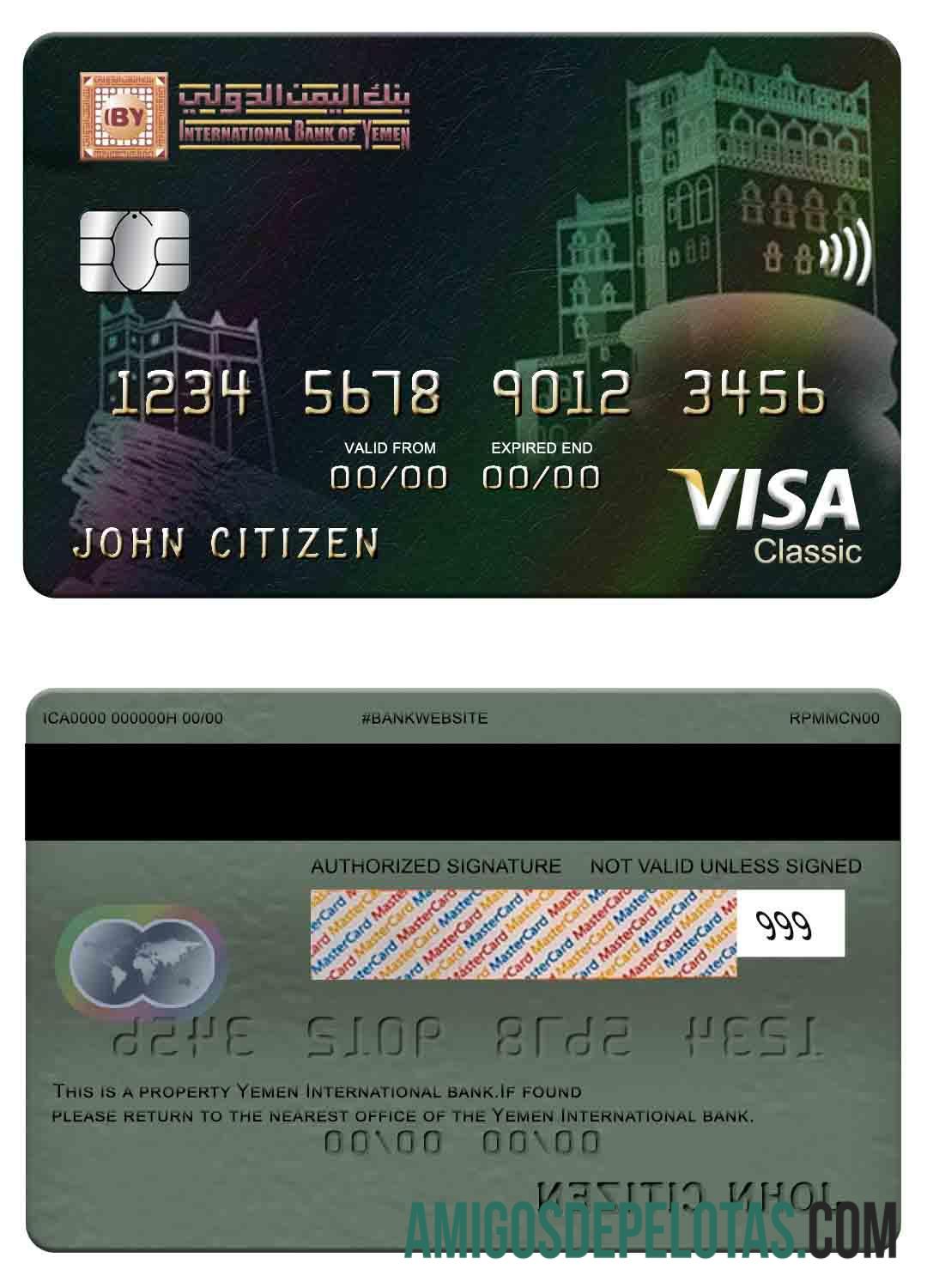 Yaman International bank visa classic kartu makering