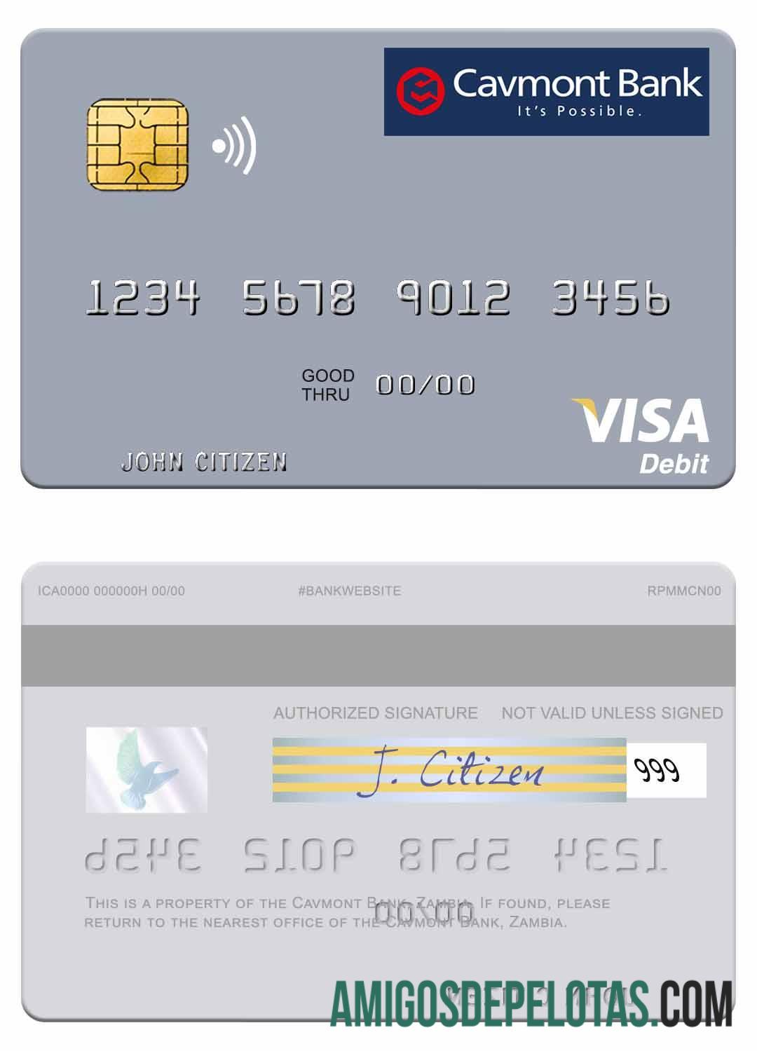 Zambia Cavmont bank visa Debit kartu pratinjau