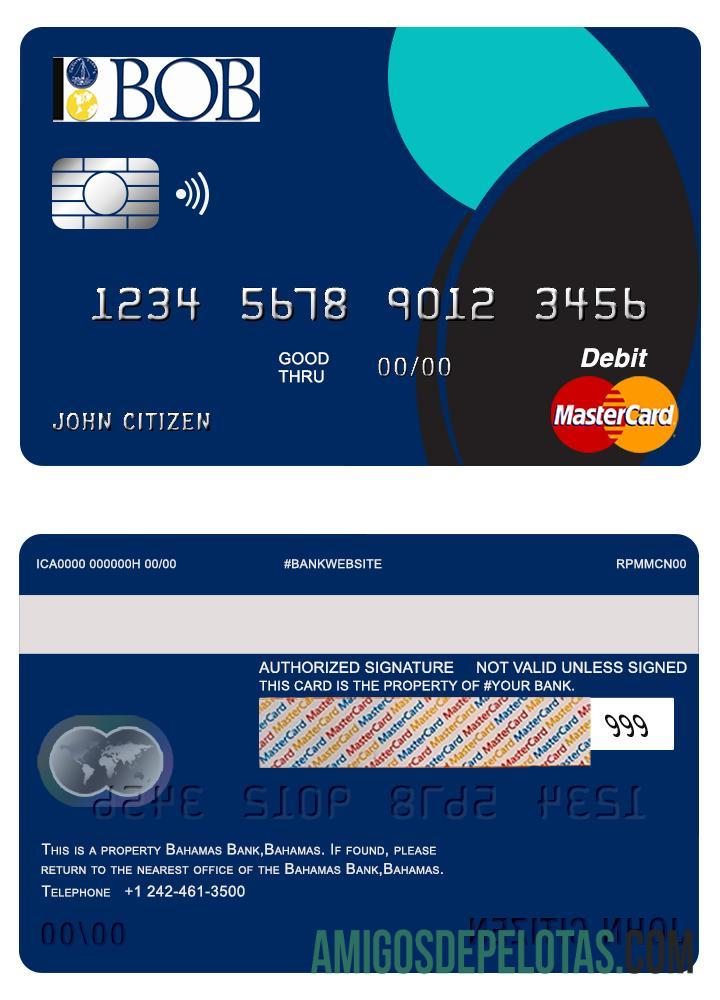 Bahama bank of the Bahama master kartu desain
