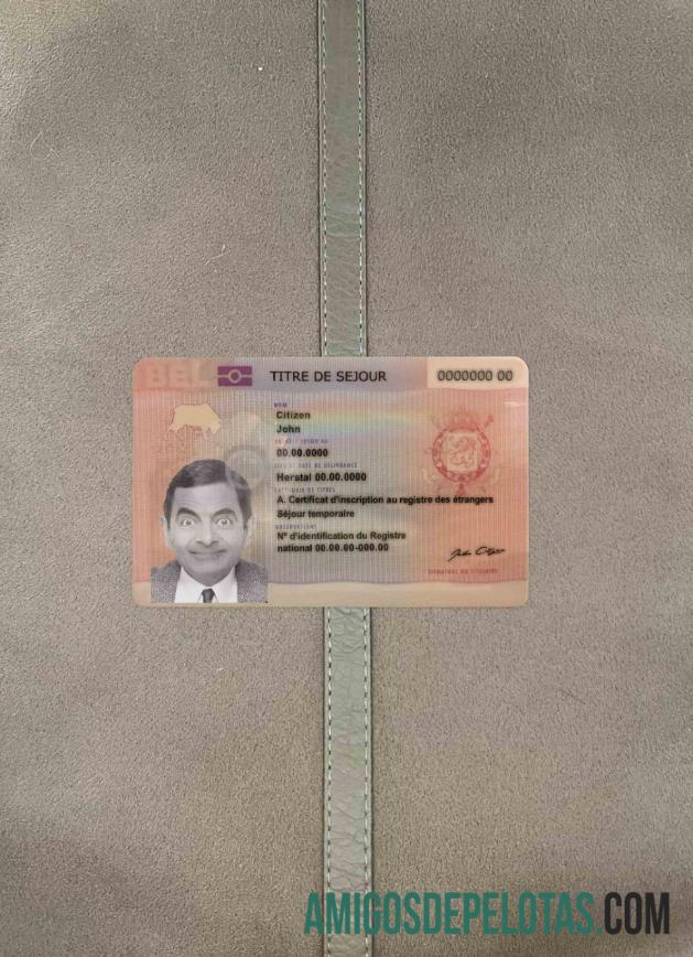 Belgia permanent tempat tinggal kartu tampilan foto depan desain