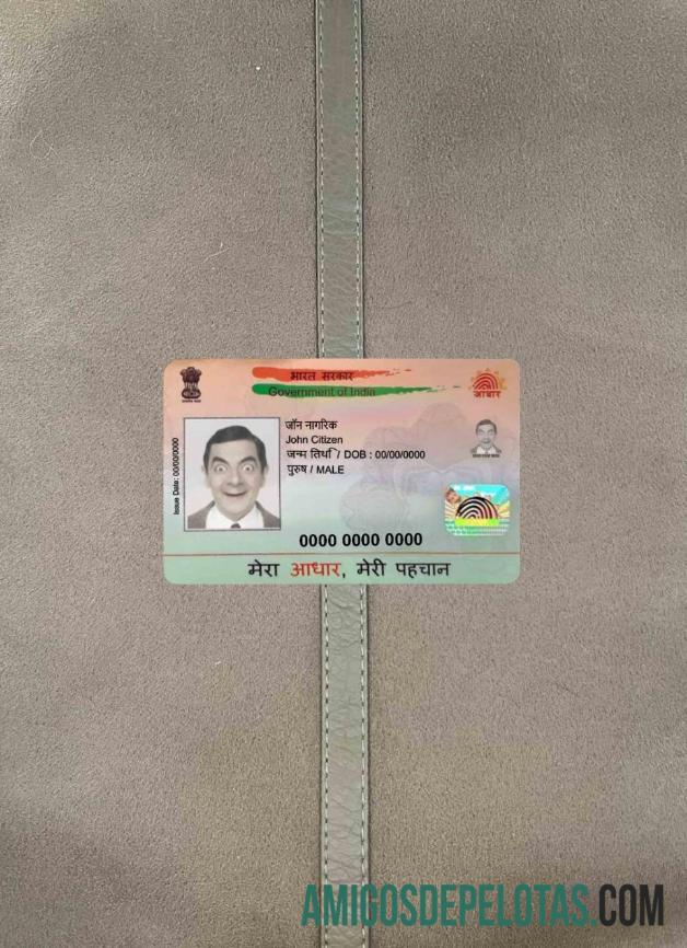 India Aadhaar PVC kartu tampilan foto depan desain