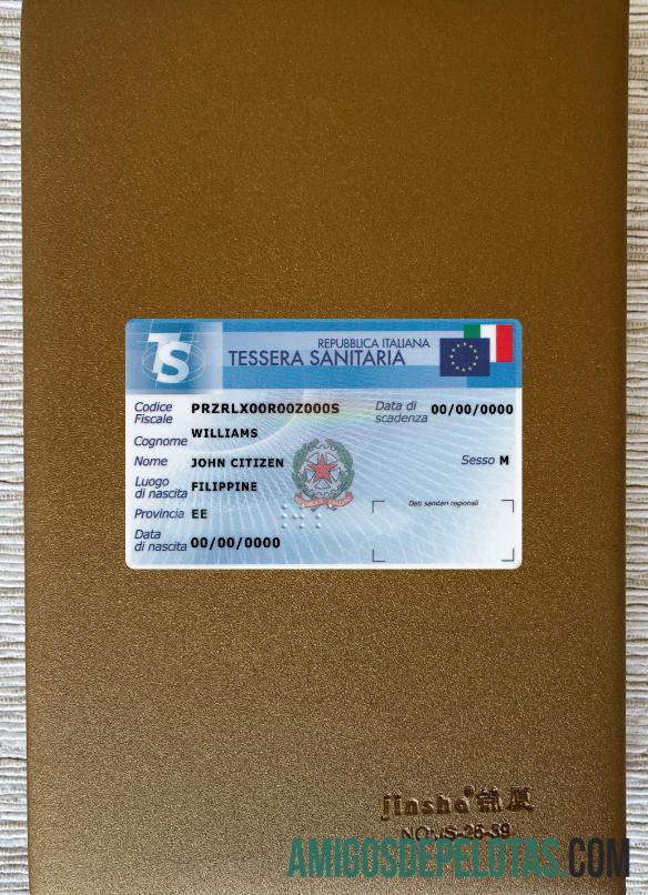 Italia Tessera Sanitaria (kesehatan asuransi kartu) tampilan foto depan sampel