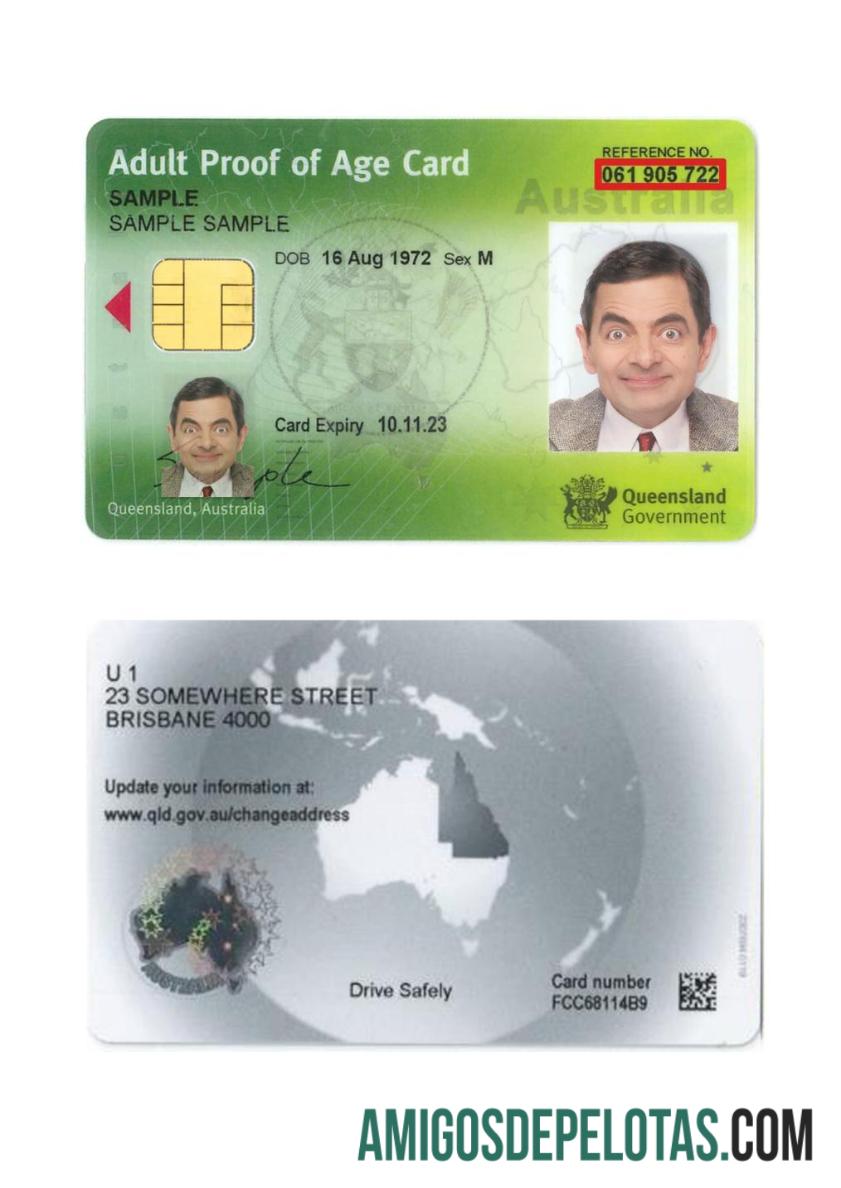 Australia Queensland proof of age kartu makering