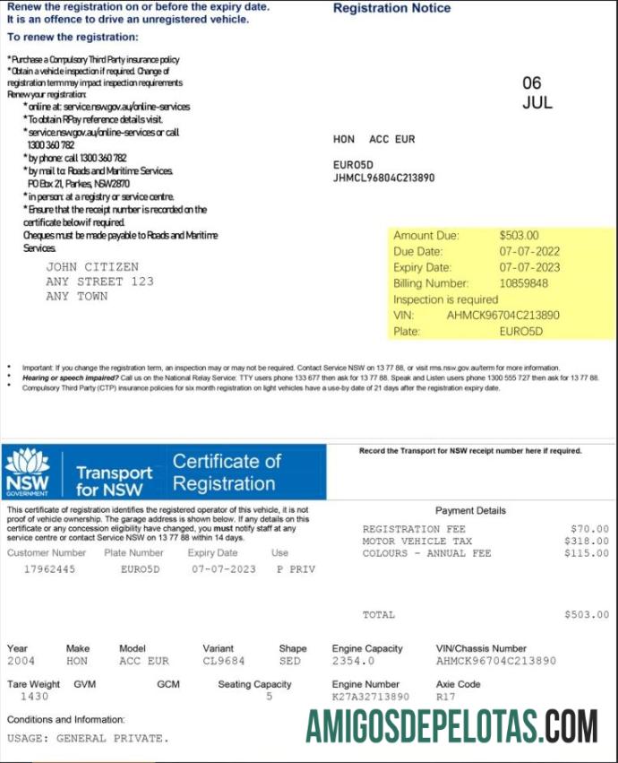 Australia Transport for NSW pendaftaran sertifikat templat