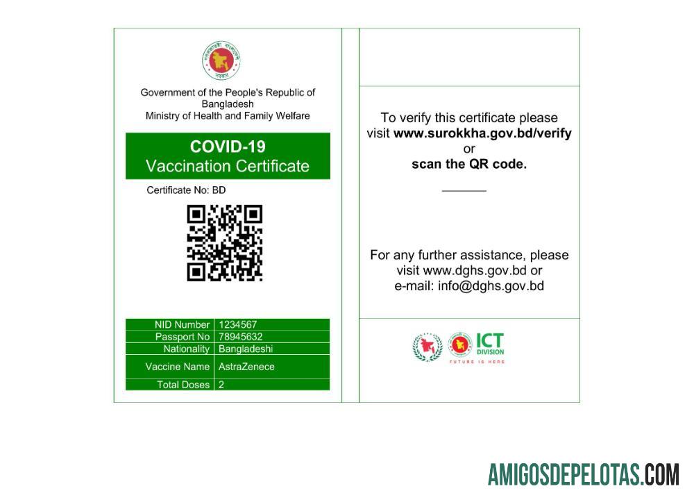 Premium Bangladesh COVID 19 vaccination sertifikat Word and PDF templat