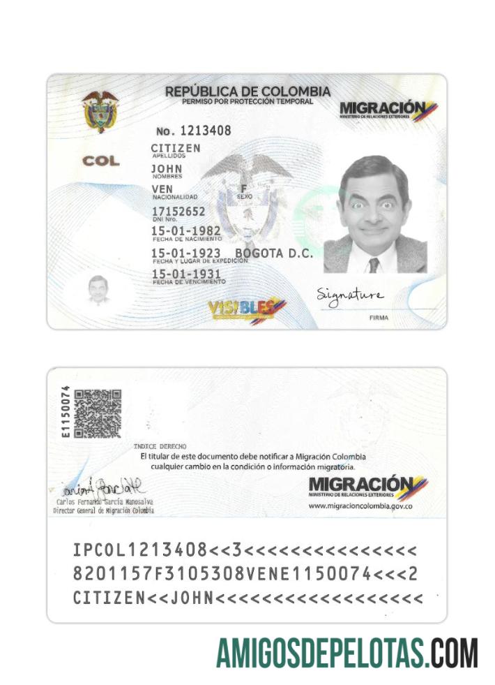 Kolombia temporary protection leave kartu sampel