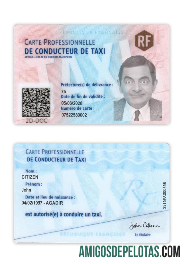 Prancis taxi driver Kartu Identitas makering