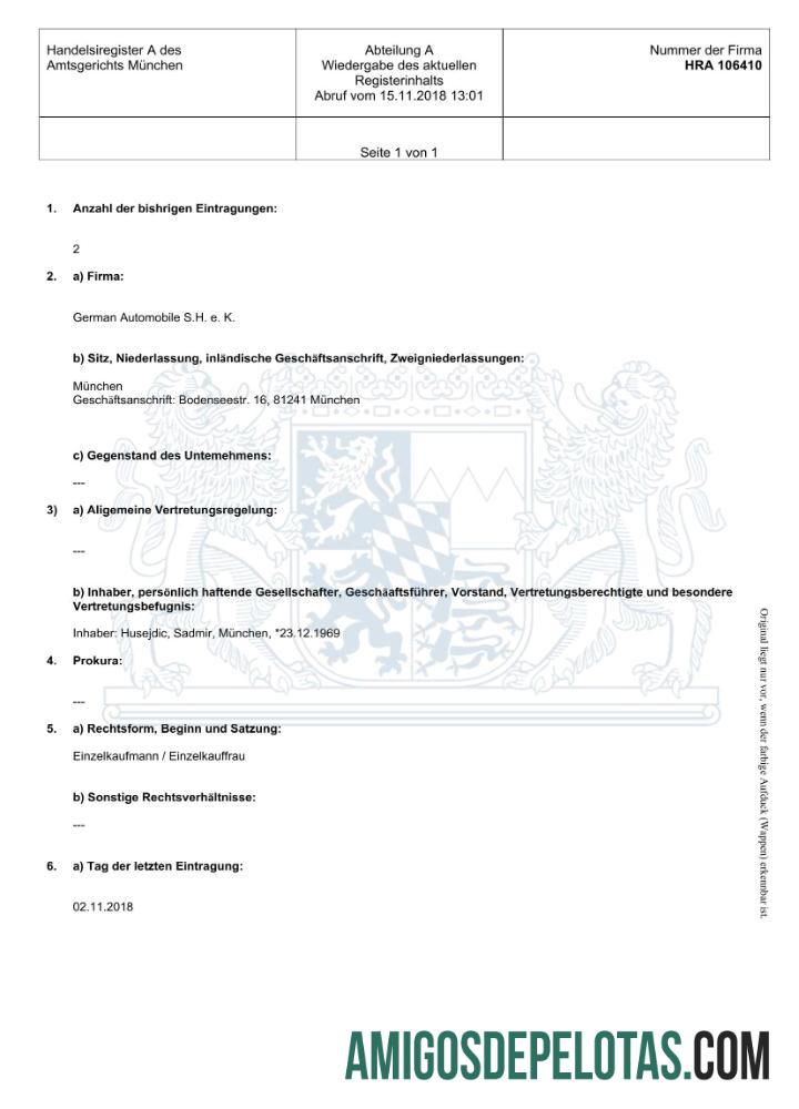 Berkualitas Jerman District Court of Munich bisnis pendaftaran templat in Word and PDF format