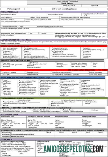 kesehatan, Safety & Environment kerja izin desain