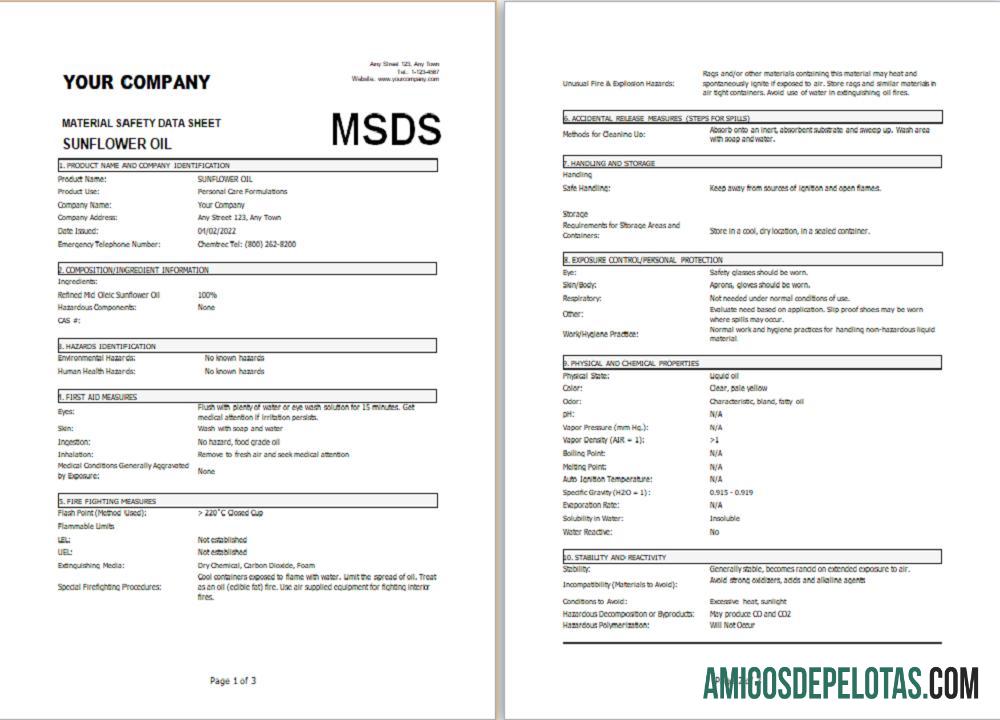 Bahan SAFETY Data SHEET sampel